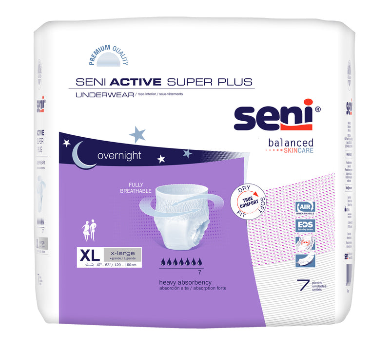 Seni Active Super Plus Heavy Absorbent Underwear, Extra Large - S-XL07-AP1; CASE OF 28