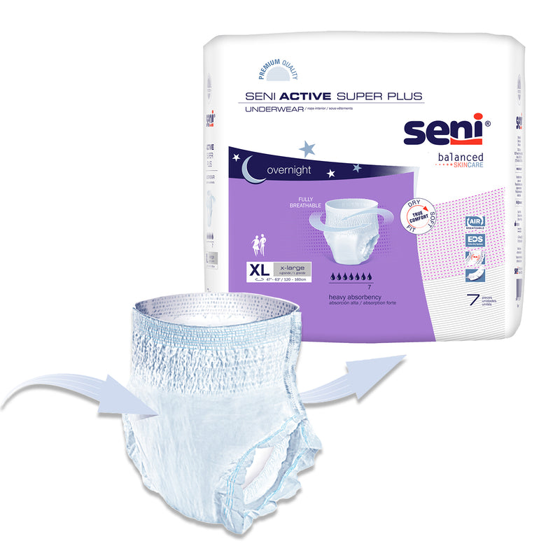 Seni Active Super Plus Heavy Absorbent Underwear, Extra Large - S-XL07-AP1; PACK OF 7
