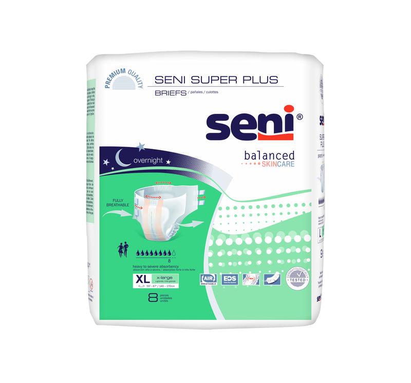 Seni Super Plus Heavy to Severe Absorbency Brief, Extra Large - S-XL08-BP1; PACK OF 8