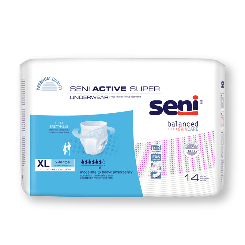 Seni Active Super Moderate to Heavy Absorbent Underwear, Extra Large - S-XL14-AS1; PACK OF 14