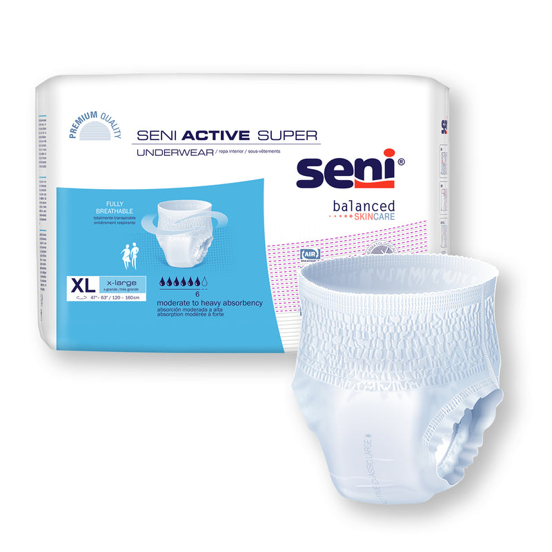 Seni Active Super Moderate to Heavy Absorbent Underwear, Extra Large - S-XL14-AS1; PACK OF 14