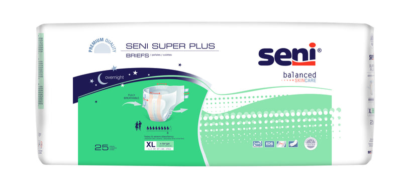 Seni Super Plus Severe Absorbency Brief, Extra Large - S-XL25-BP1; PACK OF 25