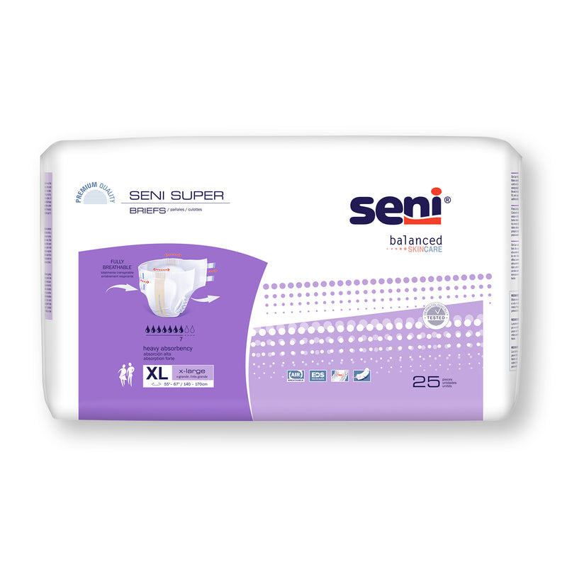Seni Super Heavy Absorbency Brief, Extra Large - S-XL25-BS1; CASE OF 75