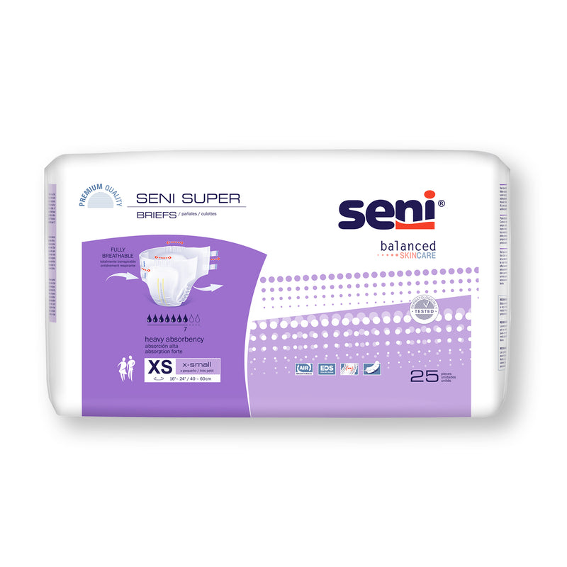 Seni Super Heavy Absorbency Brief, Extra Small - S-XS25-BS1; PACK OF 25