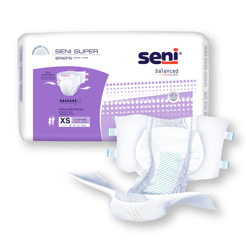 Seni Super Heavy Absorbency Brief, Extra Small - S-XS25-BS1; CASE OF 75