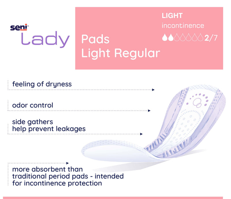 Seni Lady Light Bladder Control Pad, 8.9-Inch Length - S-2P30-PS1; PACK OF 30