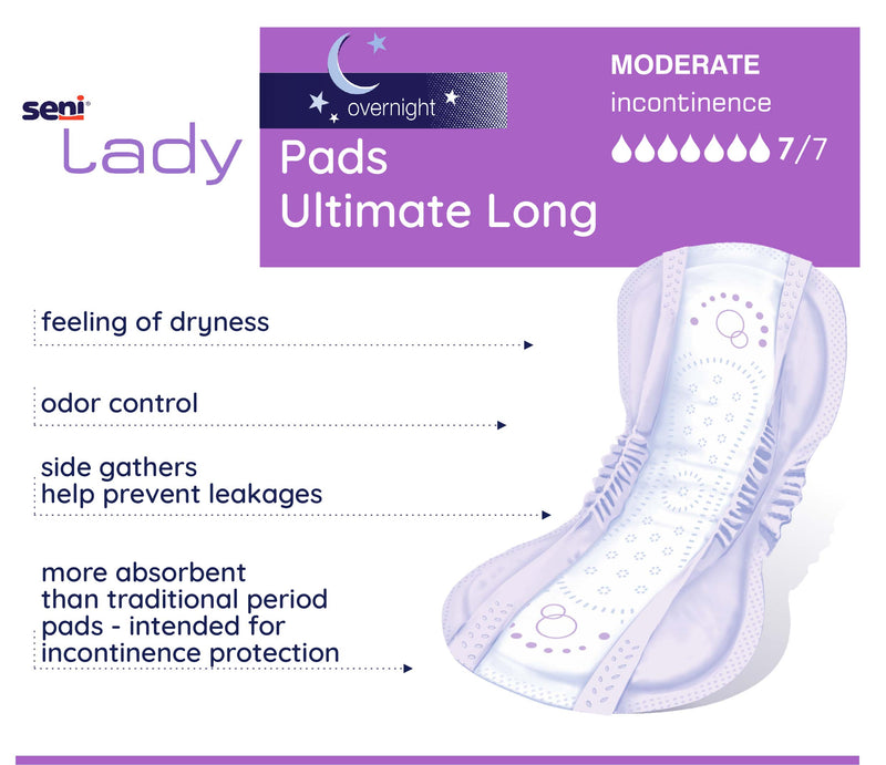 Seni Lady Ultimate Bladder Control Pad, 16.5-Inch Length - S-7P26-PS1; PACK OF 26