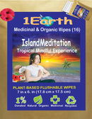 Medicinal Wipes, IslandMeditation, 1Earth, Case of 6 Packs of 16 (96 Wipes)