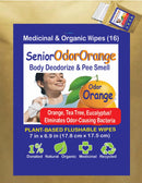 Medicinal Wipes, SeniorOdorOrange, 1Earth, Case of 6 Packs of 16 (96 Wipes)