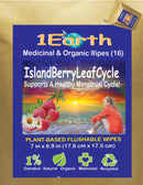 Medicinal Wipes, IslandBerryLeafCycle, 1Earth, Case of 6 Packs of 16 (96 Wipes)