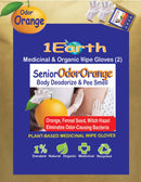 Medicinal Wipe Gloves, SeniorOdorOrange, 1Earth, Case of 6 Packs of 2 (12 Wipe Gloves)