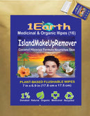 Medicinal Wipes, IslandMakeUpRemover, 1Earth, Pack of 16