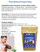 Medicinal Wipes, Mens SweatReducer, 1Earth, Case of 6 Packs of 16 (96 Wipes)