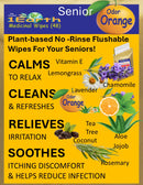 Medicinal Wipes, SeniorOdorOrange, 1Earth, Case of 6 Packs of 16 (96 Wipes)