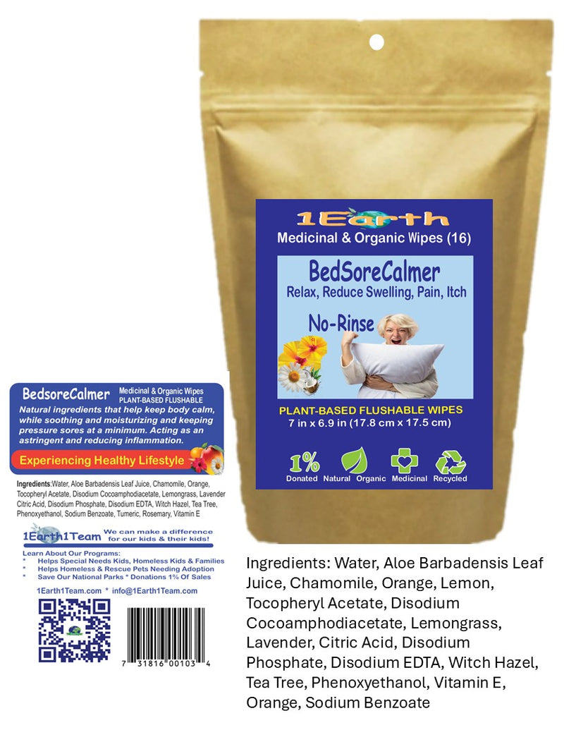 Medicinal Wipes, AthletesFeetCalmer, 1Earth, Pack of 16