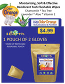 Medicinal Wipe Gloves, SeniorOdorOrange, 1Earth, Case of 6 Packs of 2 (12 Wipe Gloves)