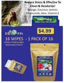 Medicinal Wipes, HawaiiHibiscus, 1Earth, Pack of 16