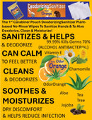 Medicinal Wipes with Carabiner, DeodorizingSanitizer, 1Earth, Case of 6 Packs of 16 Wipes and Carabiner (96 Wipes and 6 Carabiners)