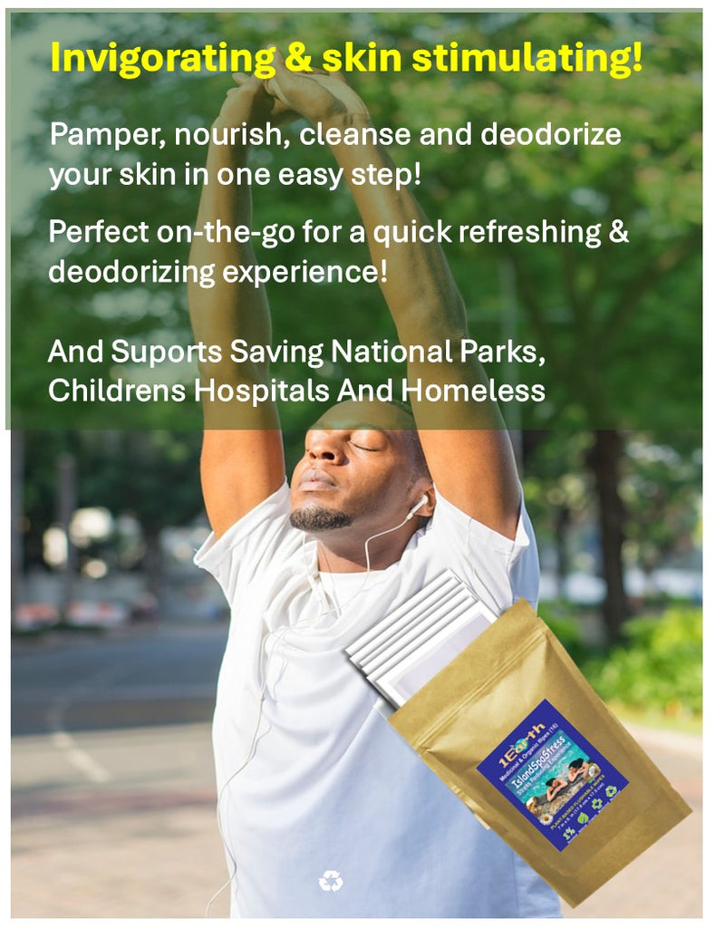 Medicinal Wipes, IslandSpaStress, 1Earth, Case of 6 Packs of 16 (96 Wipes)