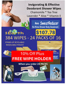 Medicinal Wipes, Mens SweatReducer, 1Earth, Case of 6 Packs of 16 (96 Wipes)