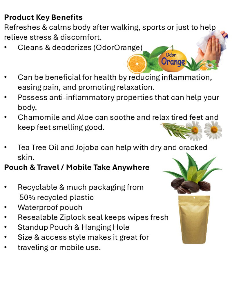 Medicinal Wipes, PetsOdorOrange, 1Earth, Pack of 16