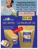 Medicinal Wipes, Womens SweatReducer, 1Earth, Case of 6 Packs of 16 (96 Wipes)