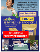 Medicinal Wipes, Womens SweatReducer, 1Earth, Case of 6 Packs of 16 (96 Wipes)