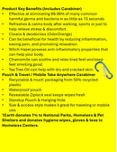 Medicinal Wipes with Carabiner, DeodorizingSanitizer, 1Earth, Case of 6 Packs of 16 Wipes and Carabiner (96 Wipes and 6 Carabiners)