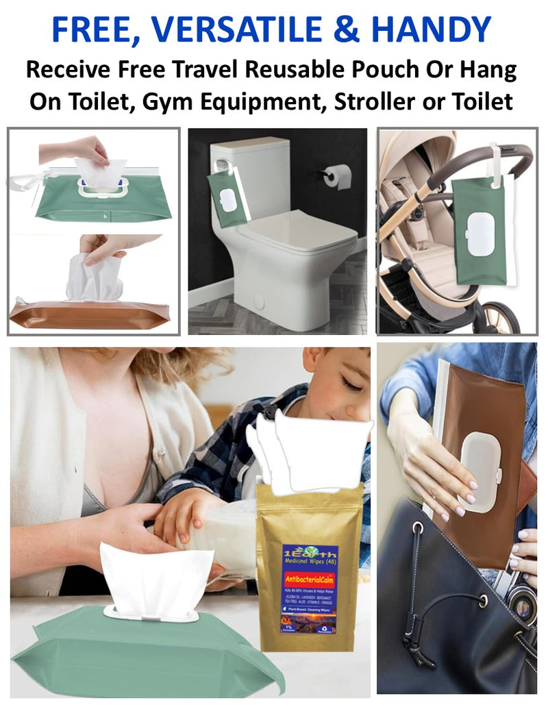 Medicinal Wipes, Mens SweatReducer, 1Earth, Case of 6 Packs of 16 (96 Wipes)