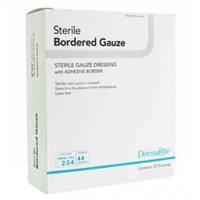 DermaRite Adhesive Dressing 4 X 10 Inch Gauze Rectangle White Sterile, 11410 - BOX OF 25