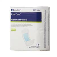Sure Care Bladder Control Pad 12-1/2 Inch Length Heavy Absorbency Polymer One Size Fits Most Unisex Disposable, 1140A - Pack of 16