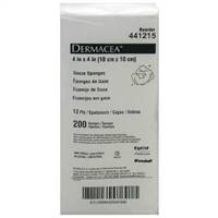 Dermacea Gauze Sponge Cotton 12-Ply 4 X 4 Inch Square NonSterile, 441215 - Case of 2000