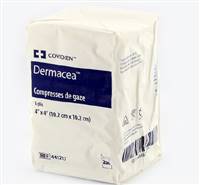 Dermacea Gauze Sponge Cotton 8-Ply 4 X 4 Inch Square NonSterile, 441217 - Case of 4000