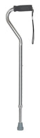 Offset Padded Handle Cane, Silver Finish, Adjustable 30 to 39 Inch, Aluminum