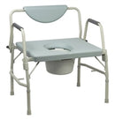 Bariatric Commode Chair, McKesson, Drop Arm Steel Frame Padded Back 17-1/2 to 22 Inch Height, 146-11135-1 - EACH