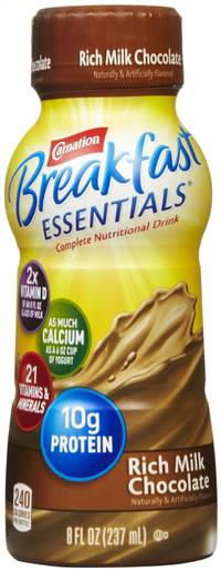 Carnation Breakfast Essentials Rich Milk Chocolate Flavor 8 oz. Bottle Ready to Use, 12230369 - Case of 24