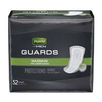 Depend Guards for Men Bladder Control Pad 12 Inch Length Heavy Absorbency Absorb-Loc One Size Fits Most Male Disposable, 13792 - Case of 104