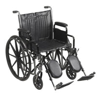 Wheelchair, McKesson, Desk Length Arm Padded, Removable Arm Style Composite Wheel Black 20 Inch Seat Width 350 lbs. Weight Capacity, 146-SSP220DDA-ELR - EACH