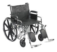 Wheelchair, McKesson, Dual Axle Desk Length Arm Padded, Removable Arm Style Composite Wheel Black 22 Inch Seat Width 450 lbs. Weight Capacity, 146-STD22ECDDA-ELR - EACH