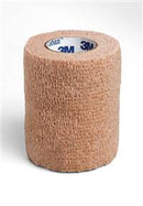 Coban Cohesive Bandage 3 Inch X 5 Yard Standard Compression Self-adherent Closure Tan NonSterile, 1583 - Case of 24