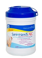 Sani-Hands ALC Antimicrobial Alcohol Gel Hand Wipes, 220 Count , P15984