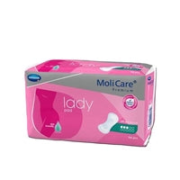 MoliCare Premium Bladder Control Pad Moderate Absorbency One Size Fits Most Female Disposable, 168644 - Pack of 14