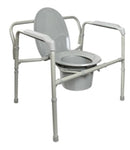 Folding Commode Chair, McKesson, Fixed Arm Steel Frame Back Bar 15-1/2 to 22 Inch Height, 146-11117N-1 - EACH