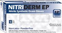 NitriDerm EP Exam Glove X-Large NonSterile Nitrile Extended Cuff Length Fully Textured Blue Chemo Tested, 182350 - Box of 100