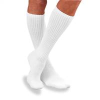 JOBST Sensifoot Diabetic Compression Socks Knee High Large White Closed Toe, 110833 - ONE PAIR