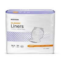 Incontinence Liner, McKesson Lite, 24-1/2 Inch Length Light Absorbency Polymer One Size Fits Most Unisex Disposable, LINERLT - Case of 96