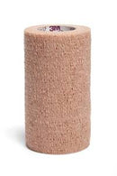 Coban LF Cohesive Bandage 4 Inch X 5 Yard Standard Compression Self-adherent Closure Tan NonSterile, 2084 - Case of 18