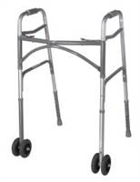 McKesson Bariatric Folding Walker Adjustable Height Steel Frame 500 lbs. Weight Capacity 32 to 39 Inch, 146-10220-2WW - CASE OF 2