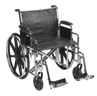 Wheelchair, McKesson, Dual Axle Desk Length Arm Padded, Removable Arm Style Composite Wheel Black 22 Inch Seat Width 450 lbs. Weight Capacity, 146-STD22ECDDA-SF - EACH