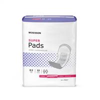 McKesson  Bladder Control Pad 8-1/2 Inch Length Moderate Absorbency Polymer One Size Fits Most Unisex Disposable, PADLT - Pack of 22